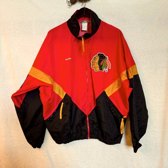 Vintage Columbia Chicago Blackhawks Red Jacket NHL Ice Hockey one size